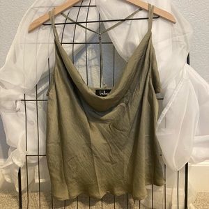 Lulus Cowl neck satin top